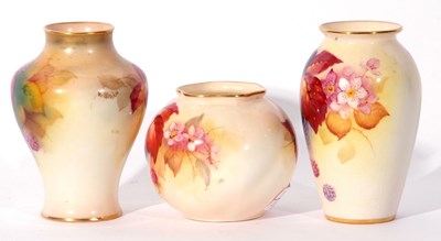 Lot 83 - Group of three Royal Worcester vases, all...