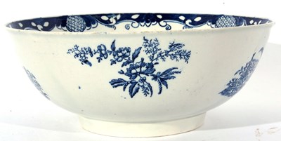Lot 89 - Large Lowestoft porcelain punch bowl circa...