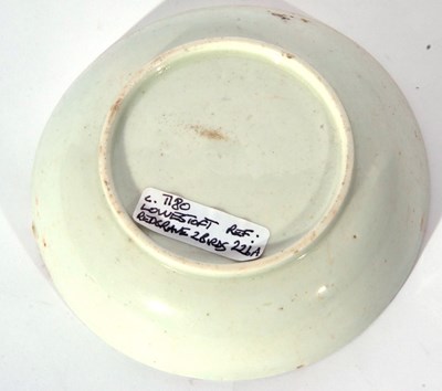 Lot 95 - Lowestoft porcelain tea bowl and saucer, circa...