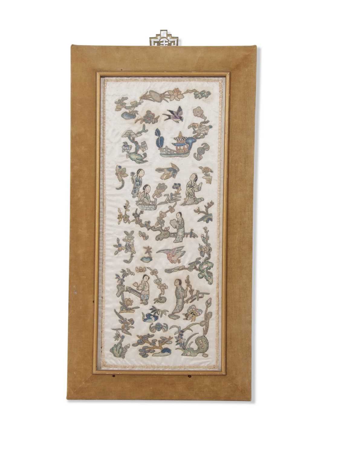 Lot 117 - Group of Chinese embroideries, one with...