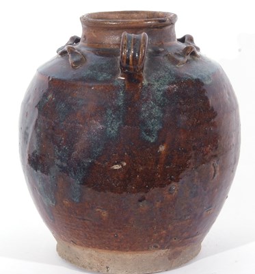 Lot 124 - Large pottery jar, possibly Khmer, with...