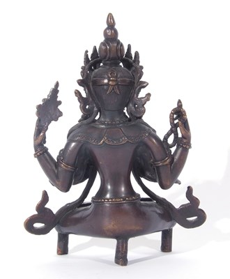 Lot 125 - Tibetan bronze figure of a Bodhisattva in...