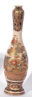 Lot 130 - Satsuma vase, Meiji period, bottle shaped,...