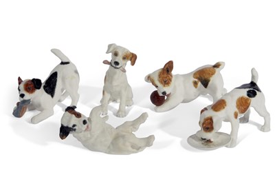 Lot 36 - Royal Doulton models of puppies in various...