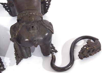 Lot 143 - Large pair of late Qing dynasty bronze dragon...