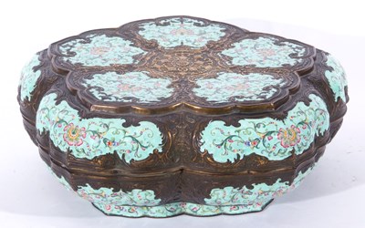 Lot 153 - An impressive Canton enamel box and cover of...