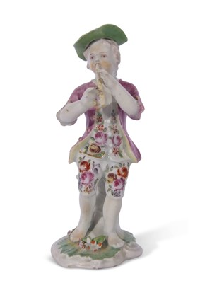 Lot 48a - Derby model of a boy piper circa 1765, 13cm high
