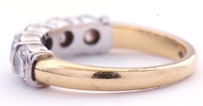 Lot 163 - Five stone diamond half hoop ring featuring...