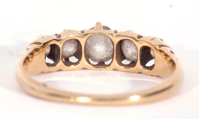 Lot 179 - Antique five stone diamond ring featuring five...