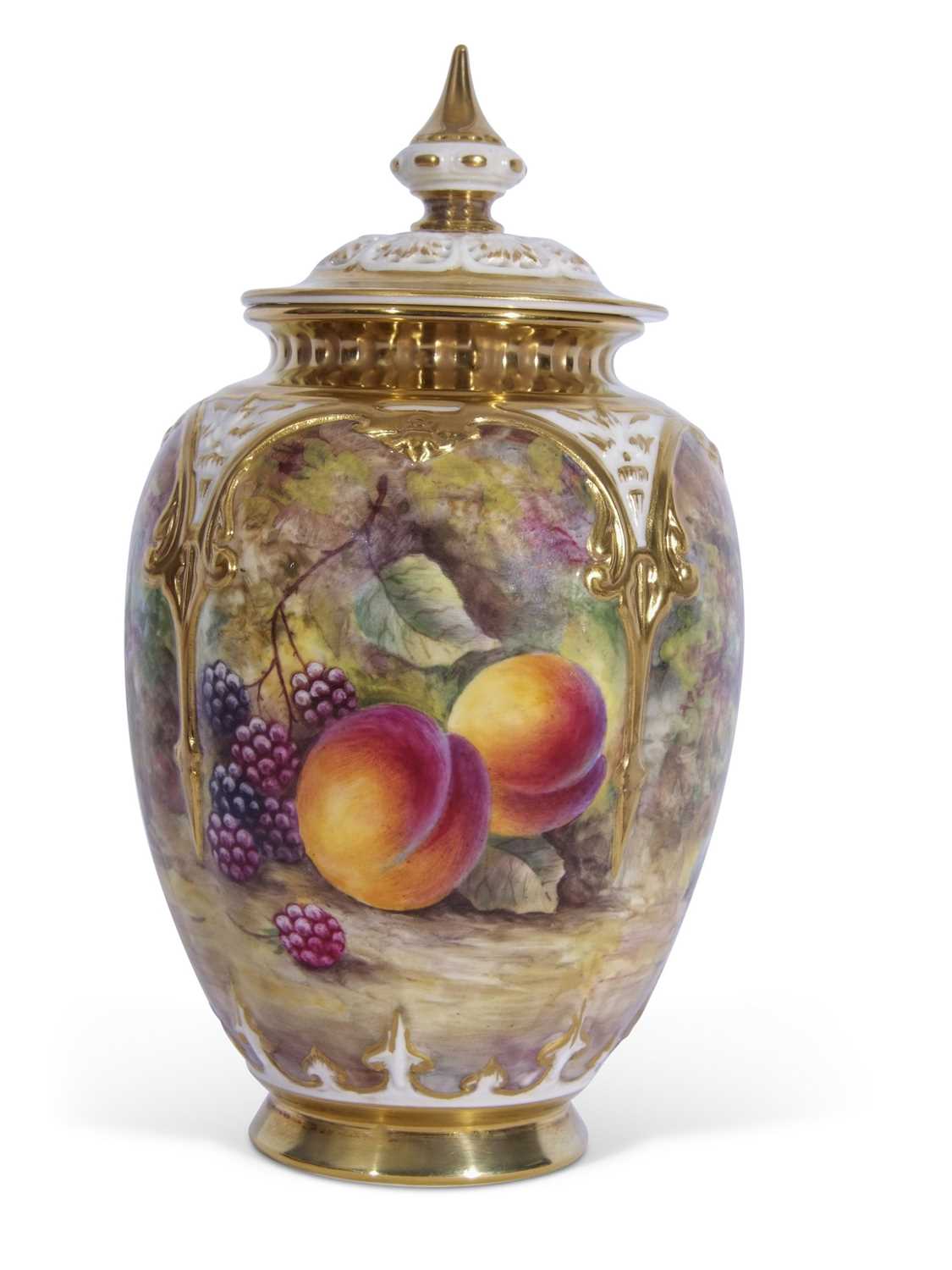 Lot 80 - A Royal Worcester vase and reticulated cover...