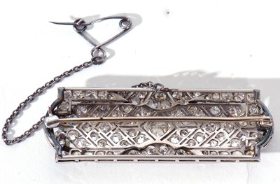 Lot 200 - Precious metal Art Deco diamond set brooch of...