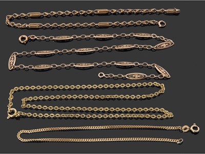 Lot 219 - Mixed Lot: two 750 stamped chains, 11.6gms,...