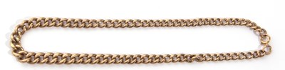 Lot 220 - 9ct gold graduated curb link chain, 17cm when...
