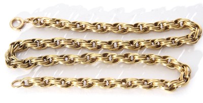 Lot 226 - 750 stamped fancy coiled link necklace, 46cm...