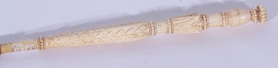 Lot 59 - William IV punch ladle with turned ivory...