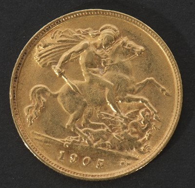 Lot 254 - Edward VII gold half sovereign dated 1905