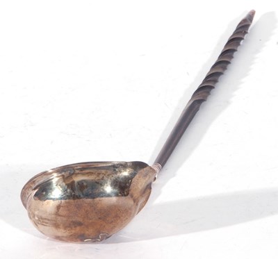 Lot 63 - 18th century punch ladle with twisted...