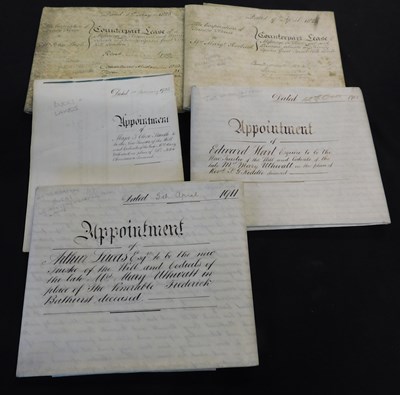 Lot 555 - Box: assorted vellum and other documents,...