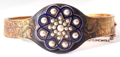 Lot 259 - Early 20th century enamel and seed pearl...