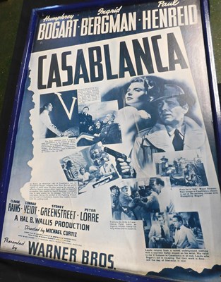 Lot 599 - CASABLANCA film poster, starring Humphrey...