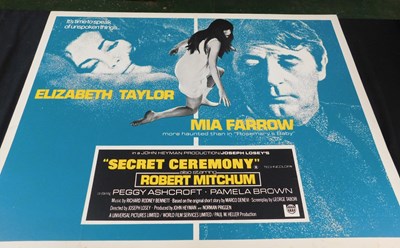 Lot 589 - SECRET CEREMONY, coloured film poster starring...