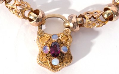 Lot 261 - Victorian yellow metal fancy link bracelet,...