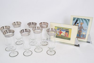 Lot 101 - Art Deco Pictures and Glasses