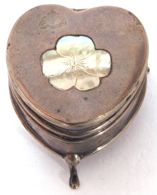 Lot 89 - George V heart shaped dressing table trinket...