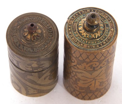 Lot 96 - Mixed Lot: two brass vesta cases of...