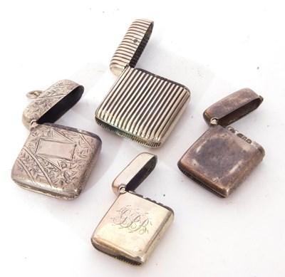 Lot 106 - Four various silver vesta cases of hinged...