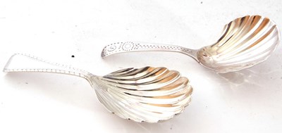 Lot 135 - George III silver caddy spoon with shell...