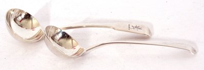 Lot 158 - Early Georgian base marked sauce ladle in Old...