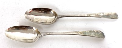 Lot 169 - Pair of George III table spoons in Old English...
