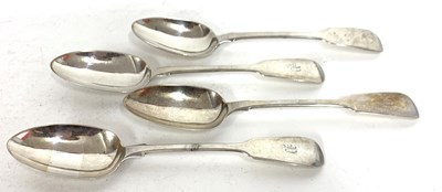 Lot 170 - Set of three Victorian table spoons in Fiddle...