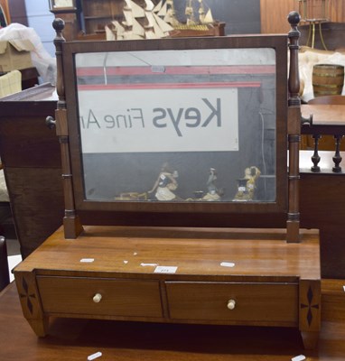 Lot 263 - Late Georgian mahogany dressing table mirror...