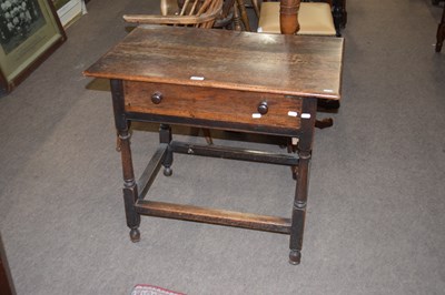 Lot 322 - 17th century and later oak single drawer side...