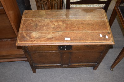 Lot 307 - Small antique oak and ash coffer with two...