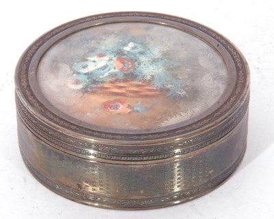 Lot 171a - George V import hallmarked circular lidded box...