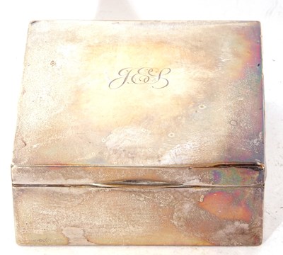 Lot 186 - Edwardian cigarette box of square form with...