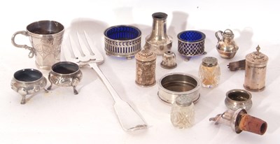 Lot 192 - Mixed Lot of hallmarked silver condiments,...