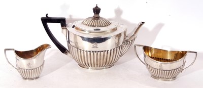 Lot 205 - Late Victorian and later three piece tea set...