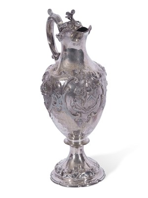Lot 307 - Victorian silver claret jug of tapering...