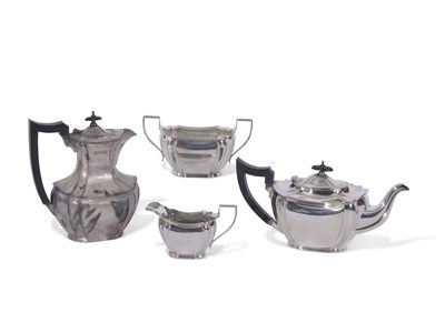 Lot 311 - George V four piece tea service of shaped oval...