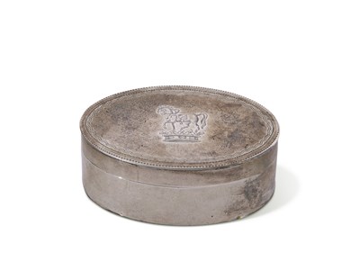Lot 328 - George III oval silver nutmeg grater, the...