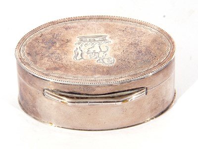 Lot 328 - George III oval silver nutmeg grater, the...