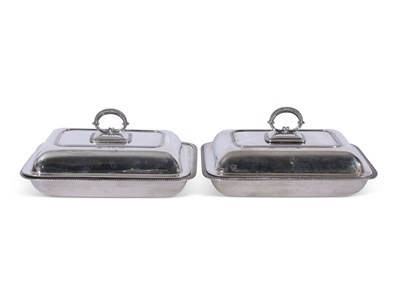 Lot 353 - Pair of George V Silver entrée dishes of...