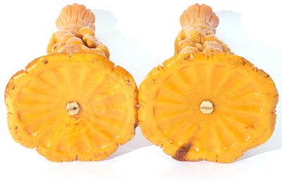 Lot 361 - Pair of mid 19th century natural Baltic amber...