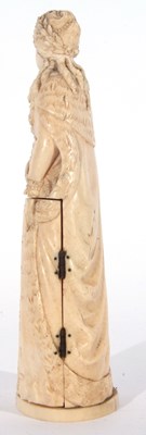 Lot 368 - 19th century Dieppe carved ivory tryptich of a...
