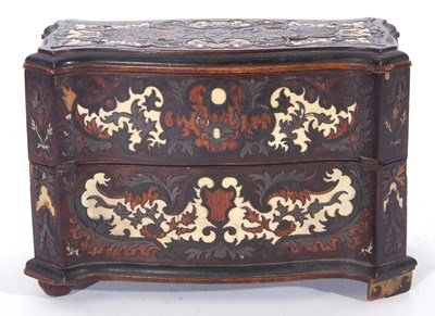 Lot 371 - 19th century ornate marquetry inlaid scent...