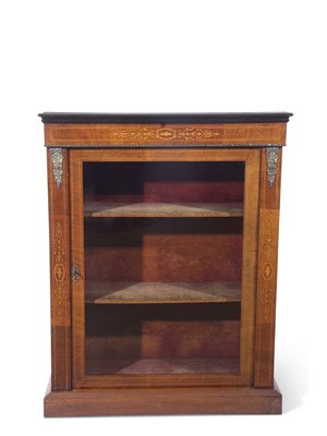 Lot 424 - Victorian walnut veneered pier cabinet with...